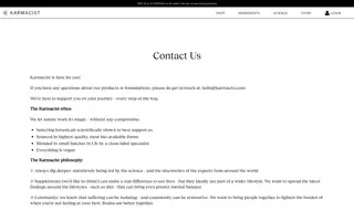 Karmacist homepage website preview