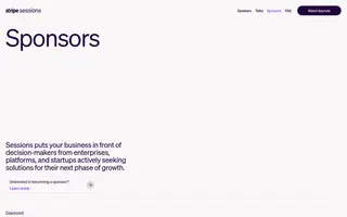 Stripe Sessions homepage website preview
