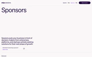 Stripe Sessions homepage website preview
