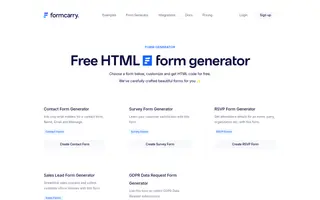 Formcarry homepage website preview