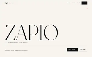Zapio homepage website preview