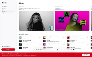 Apple Music homepage website preview