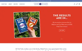 Tick Tock Tea homepage website preview