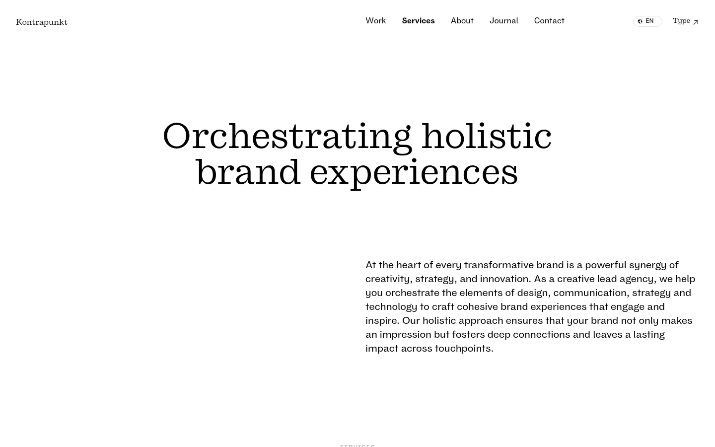 Kontrapunkt Services desktop website screenshot