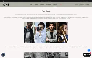 ONS Clothing homepage website preview