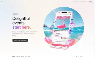 Luma homepage website preview