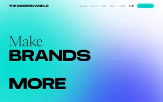 The Modern World homepage website preview
