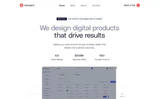 Decojent homepage website preview