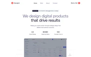 Decojent homepage website preview