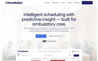 TeamBuilder homepage website preview