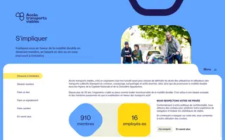 Accès transports viables homepage website preview