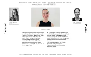 Universal Practice homepage website preview