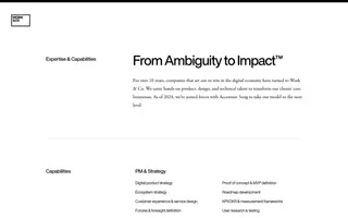 Work & Co homepage website preview