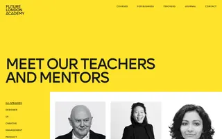 Future London Academy homepage website preview