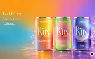 Kin Euphorics homepage website preview