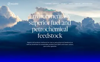 Nacero homepage website preview