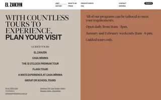 El Zanjón homepage website preview