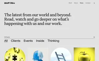 Wolff Olins homepage website preview