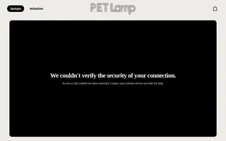 PET Lamp homepage website preview
