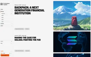 Frictionless Capital homepage website preview