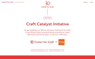 Center for Craft homepage website preview