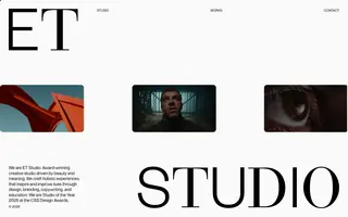 ET Studio homepage website preview