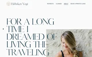 Hoboken Yogi homepage website preview