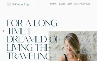 Hoboken Yogi homepage website preview
