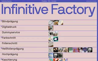 Infinitive Factory homepage website preview