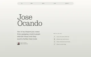 Jose Ocando homepage website preview