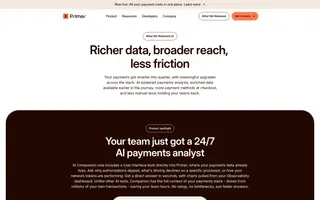 Primer homepage website preview