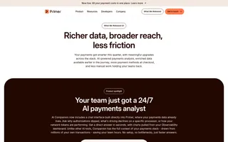 Primer homepage website preview