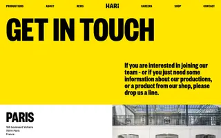 Studio Hari homepage website preview