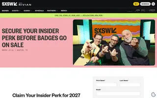 SXSW homepage website preview