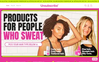 Unsubscribe homepage website preview