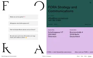 Fora homepage website preview