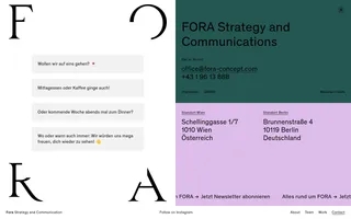 Fora homepage website preview