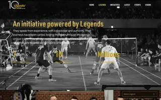 The Legends’ Vision for Badminton homepage website preview