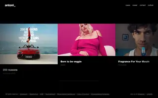 Antoni homepage website preview
