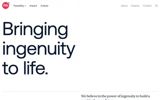 PA Consulting homepage website preview