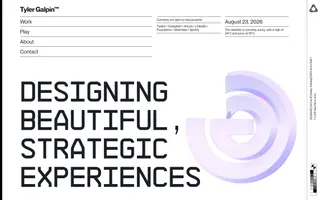 Tyler Galpin homepage website preview