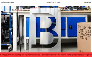 Studio Blackburn homepage website preview