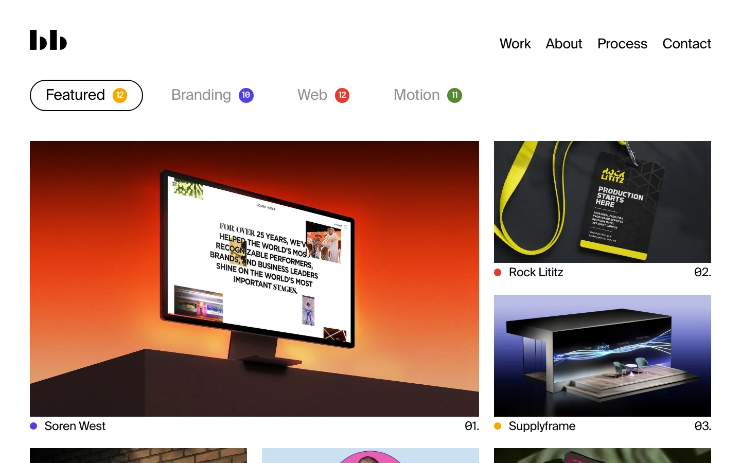 Bom Bom Portfolio desktop website screenshot