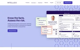 Intelligo homepage website preview