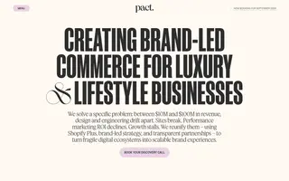 Pact Studio homepage website preview