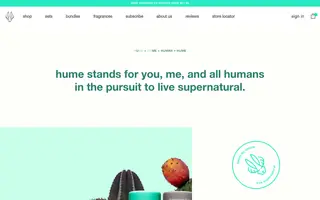 Hume Supernatural homepage website preview