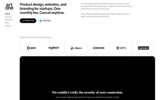 Art One homepage website preview