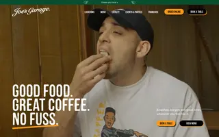 Joe's Garage homepage website preview