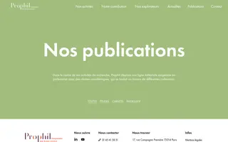 Prophil homepage website preview