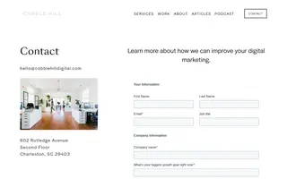 Cobble Hill homepage website preview
